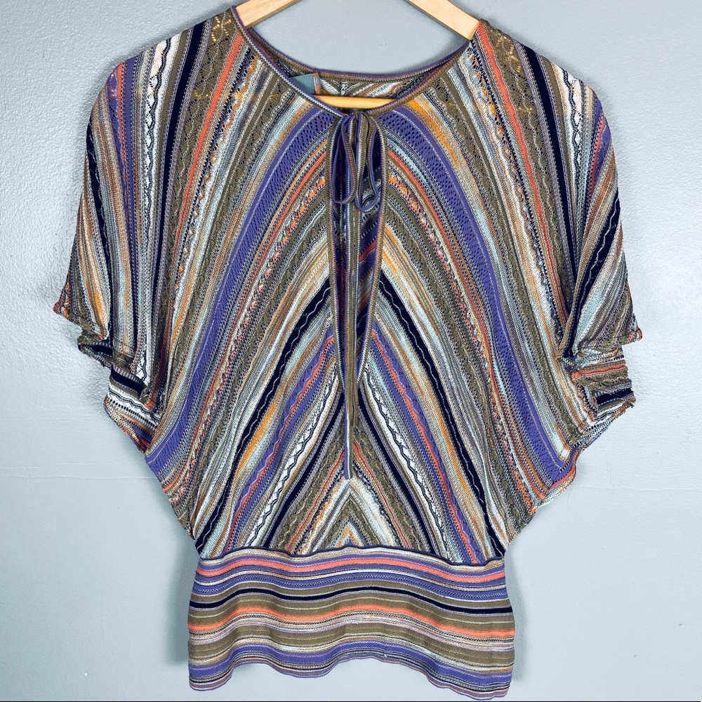 Missoni knit top keyhole dolman sleeve 6 designer - Picture 1 of 8